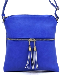 Fashion Puzzle Tassel Zip Pocket Crossbody Bag LP062 ROYAL BLUE